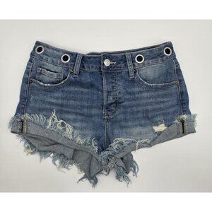 Altar'd State Women's Jean Shorts Size 26 Denim Distressed Cut Offs Button Fly